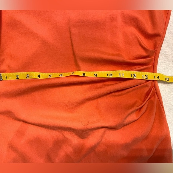 KENNETH COLE Orange ruched waist sheath dress size 6. - Picture 14 of 15